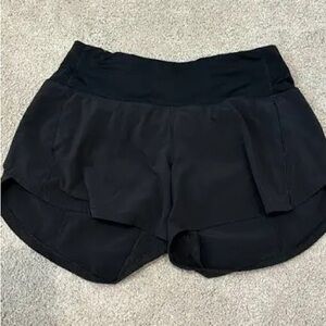 Black lululemon speed up shorts size 4 4”
